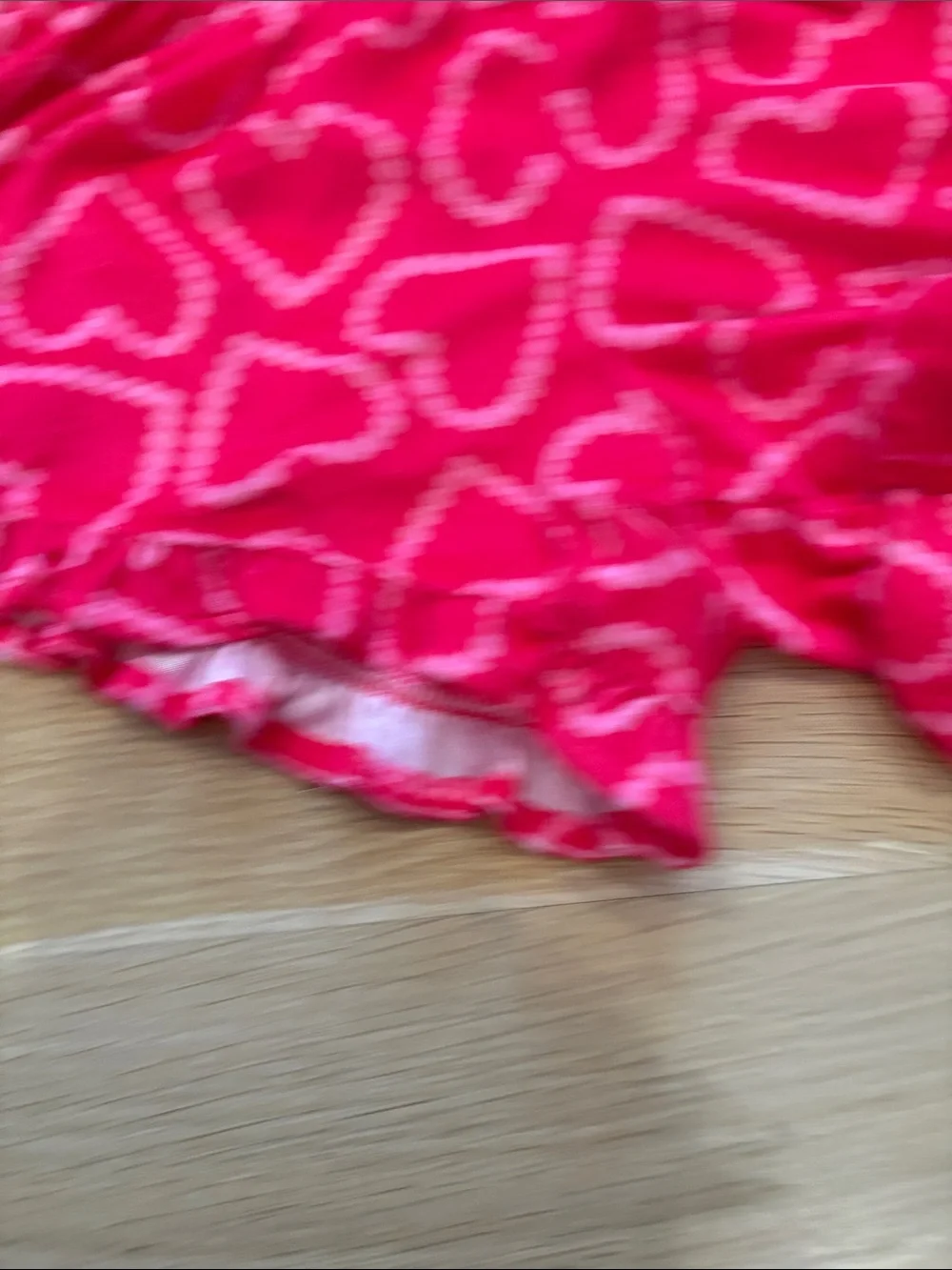 Kids long sleeve pink heart pj top with matching pj shorts